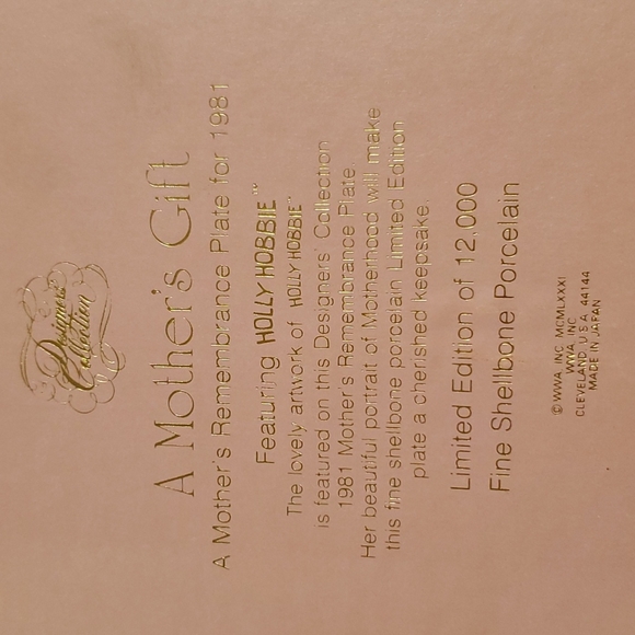 Holly Hobbie 'A Mother's Gift' decorative plate 1981 Limited Edition - Picture 8 of 8
